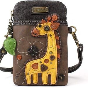 CHALA Cell Phone Crossbody Purse-Women PU Leather/Canvas Adjustable Strap
